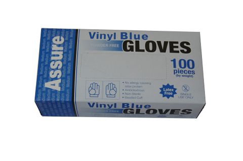 VINYL GLOVE P/FREE BLUE MED -PACKET