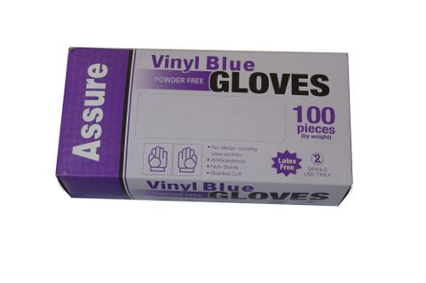 VINYL GLOVE P/ FREE BLUE SMALL -PACKET