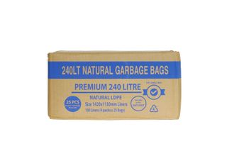 GARBAGE BAG NATURAL LDPE 240L 100/CTN