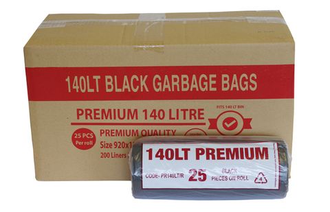 GARBAGE BAGS PREMIUM BLACK 140L 200/CTN