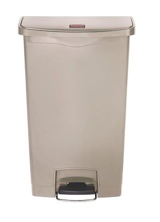 RUBBERMAID 68L SLIM JIM PEDAL BIN BEIGE