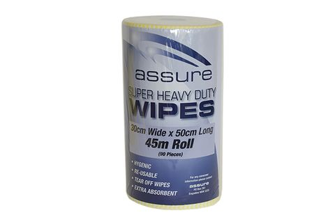 ASSURE H/DUTY WIPER ON A ROLL YELLOW 45M/ ROLL EA