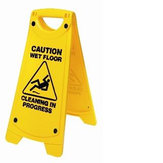 CAUTION WET FLOOR SIGN YELLOW