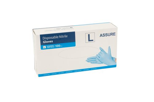 NITRILE GLOVE BLUE P/F LARGE PACKET 100