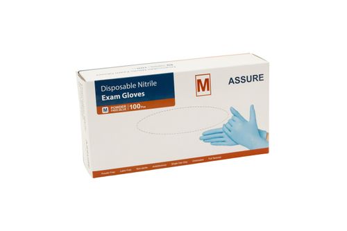 NITRILE GLOVE BLUE P/F MEDIUM PACKET 100