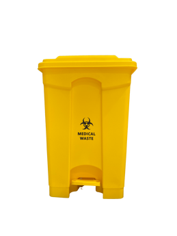 PEDAL BIN 70L YELLOW BASE YELLOW LID