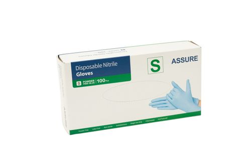 NITRILE GLOVE BLUE P/F SMALL PACKET 100