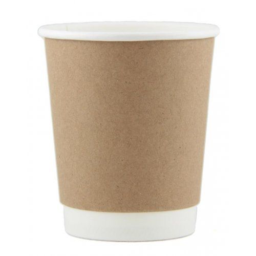 COFFEE CUP DW 8OZ KRAFT 500/CTN