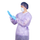 PURPLE ONCOLOGY GOWN ELASTIC CUFF 100/CTN