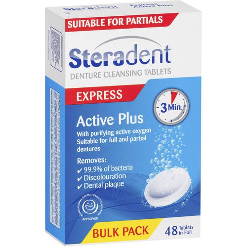 STERADENT TABLETS EXPRESS ACTIVE PLUS 48/PKT
