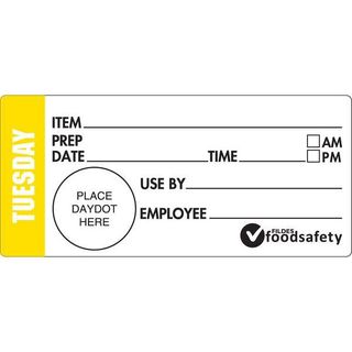 DURABLE 47X99MM SHELF LIFE -TUESDAY 500/ROLL