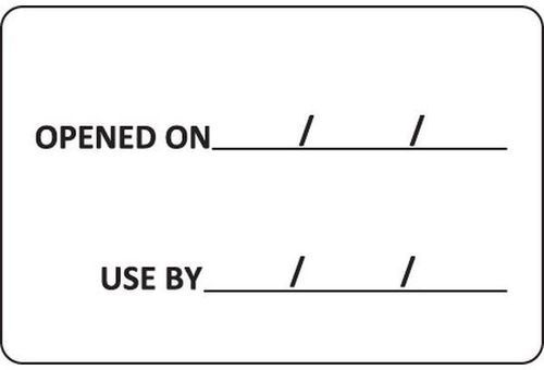 REMOVABLE 38X25MM OPENED ON/USE BY 500/R