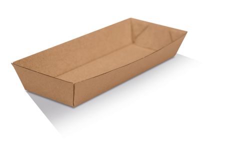 HOTDOG TRAY/BROWN CORRUGATED KRAFT/PLAIN 600PC/CTN