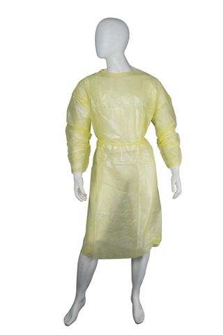 PP/PE ISOLATION GOWN YELLOW 100/CTN