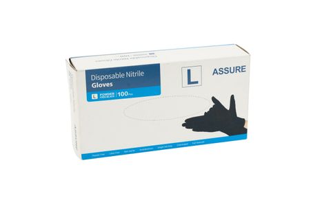 NITRILE GLOVES P/FREE LARGE BLACK PACKET