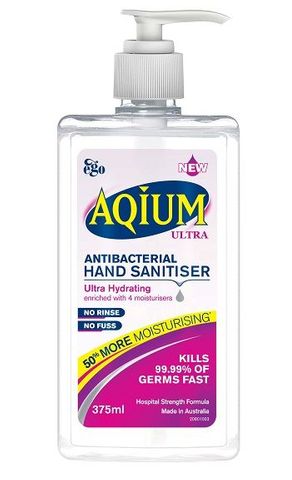 AQIUM HAND SANITISER ULTRA 375ML 12/CTN