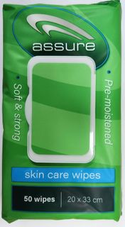 SKIN CARE WIPES 50PC PACK 20X35CM 16PK/CTN