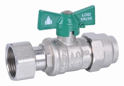 WATERMARKED BALL VALVE BUTTERFLY HANDLE SWIVEL/COMP