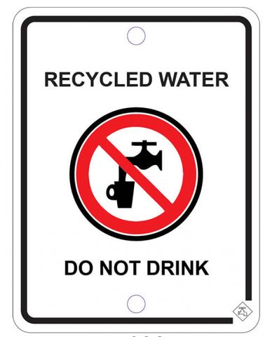 S/STEEL SIGN RECYCLED WATER