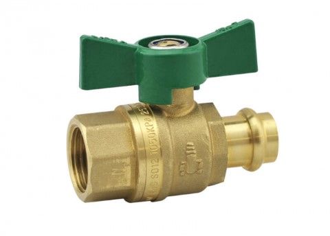 PRESS FIT WATER BUTTERFLY BALL VALVE FEMALE/COPPER
