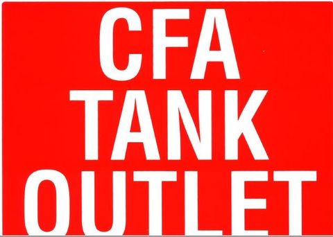 CFA TANK WATER SIGN