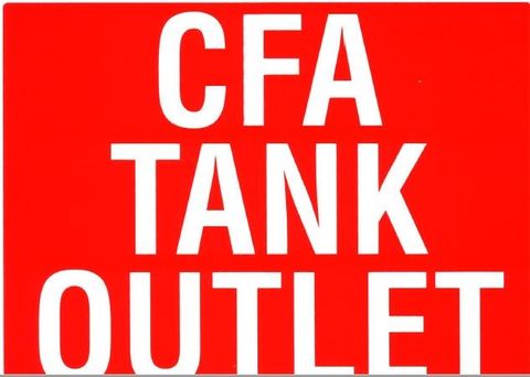 SIGN - CFA TANK WATER