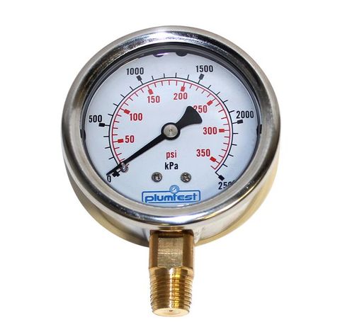 2500 KPA GAUGE ONLY TO SUIT WATER PRESSURE TESTER