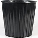 METAL RUBBISH BIN BLACK FLUTELINE