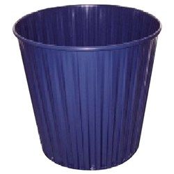 METAL RUBBISH BIN NAVY FLUTELINE