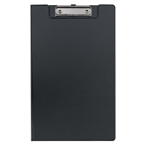 CLIPBOARD FM BLACK PVC FOOLSCAP