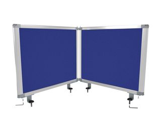 DESK MOUNTED PARTITION BLUE W1200XH450MM