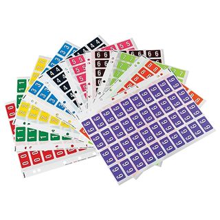 COLOUR CODING LABEL 0-9 SET 25MM 10 SHEE