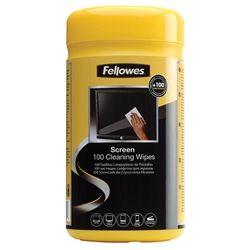 FELLOWES SCREEN CLEANING WIPES TUB/100