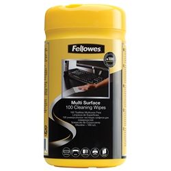 FELLOWES SURFACE CLEANING WIPES TUB 100