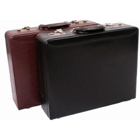 BRIEFCASE EXPANDING MAKIRI BLACK LEATHER