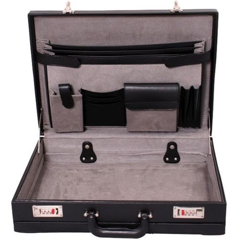 BRIEFCASE MAKIRI BLACK PU EXPANDABLE