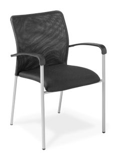 VISITOR CHAIR RUN MESH BACK BLACK ARMS