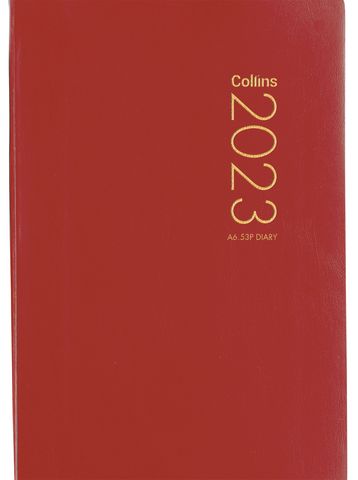 COLLINS DIARY A6.53P PVC RED ODD YEAR