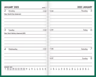 COLLINS DIARY A73P PVC GREEN ODD YEAR