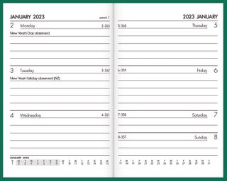 COLLINS DIARY A73P PVC GREEN ODD YEAR