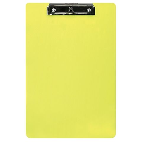 FM CLIPBOARD PLASTIC F/CAP NEON YELLOW