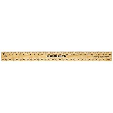 RULER WARWICK WOODEN BEVELLED 30CM