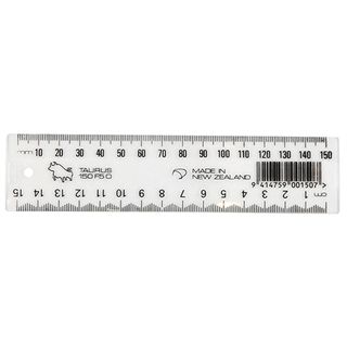 PLASTIC RULER CLEAR 150MM TAURUS