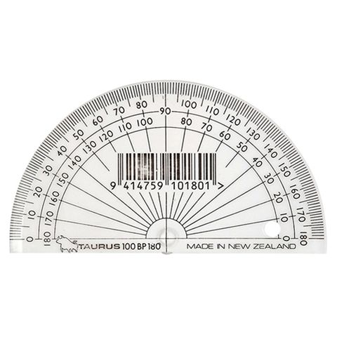 PROTRACTOR 10CM 180 DEGREE TAURUS