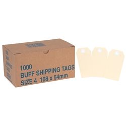 SHIPPING TAGS BUFF NO.4 108X54MM BX/1000