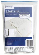 FILECORP EZI-CLIP 3 PART CLIP PKT/20