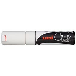 UNI CHALK MARKER CHISEL TIP WHITE