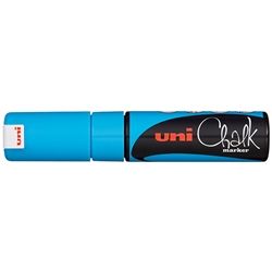 UNI CHALK MARKER CHISEL TIP LIGHT BLUE