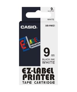 CASIO LABELLING TAPE 9MM BLACK/WHITE XR9