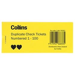 RAFFLE/CHECK TICKETS COLLINS